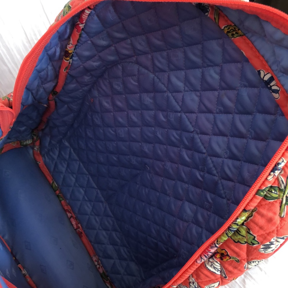 VERA BRADLEY XL Iconic Campus Coral Floral padded laptop tech backpack organizer - Picture 12 of 16